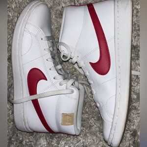 Nike blazers - women’s 8 White and Pink High-Top Sneakers - like new condition.